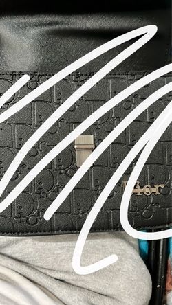 Black Oblique Embossed Clutch Bag
