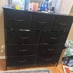 Black Fabric Drawer Dresser