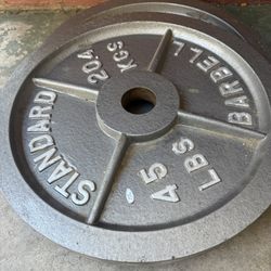 2/45LBS OLYMPIC WEIGHTS PLATES