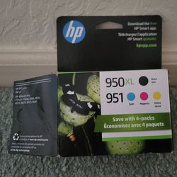 NEW...GENUINE HP INK...950XL BLACK  & 951 MAGENTA.  One of each. EXPIRATION Apr 2027