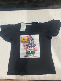 Ambition Black Short Sleeve Tee with Colorful Coffee Graphic