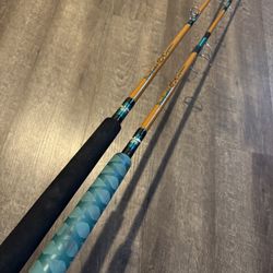 Pair Of Fenwick Supreme Salt Water Fishing Rods. Spinning And Casting. 