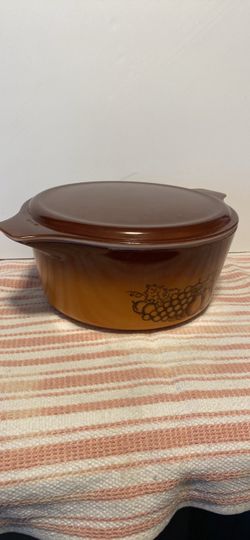 Vintage Pyrex Old Orchard Casserole Dish with Lid #475