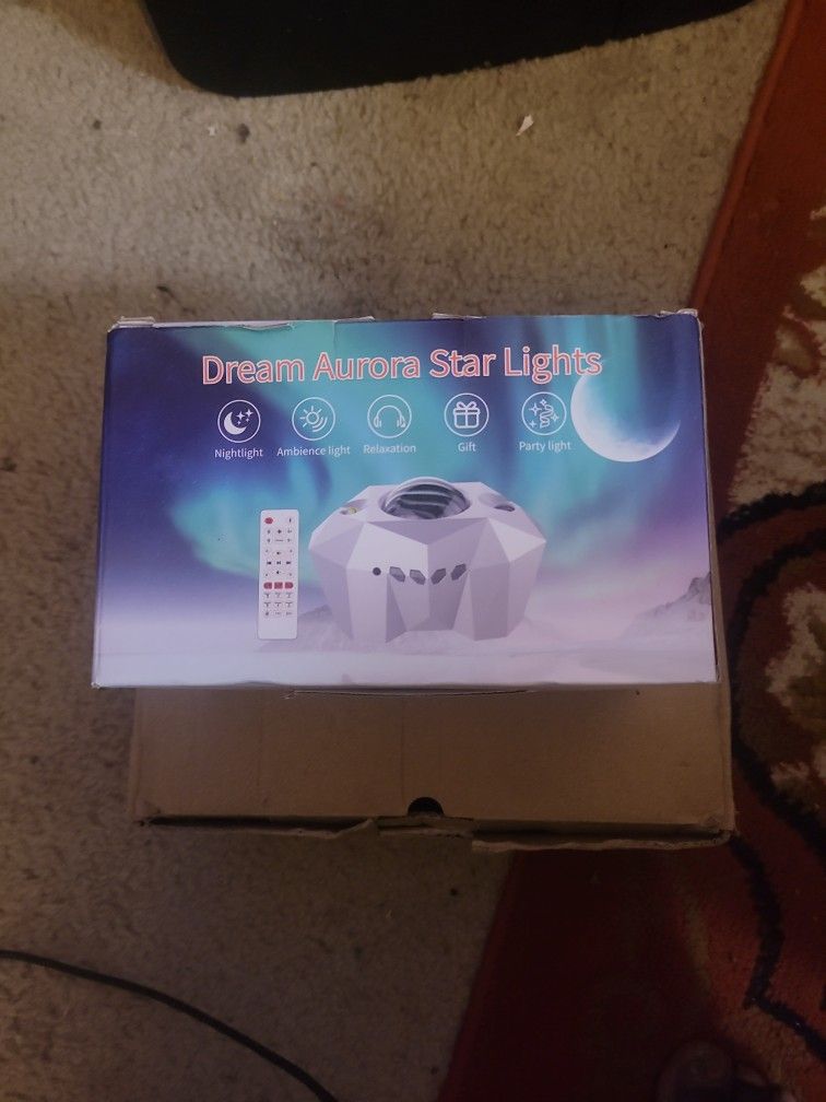 Cadrim Star Projector with Bluetooth Speaker and Remote, Northern Lights Aurora Projector with Moon and Star, Night Light Projector for Bedroom, Home