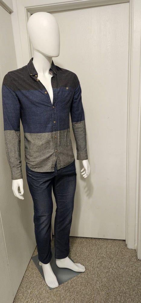 Shirt Blue And Gray Xs
