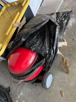 Red portable BBQ grill