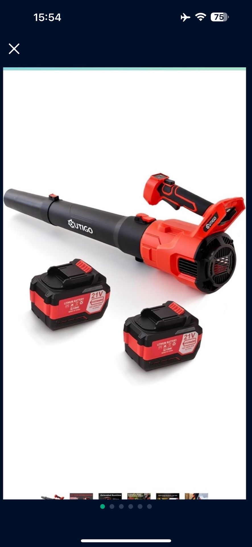 Leaf Blower, Cordless Leaf Blower with 2 x 4.5Ah Batteries and Fast Charger, 2 Speed Mode, Lightweight Leaf Blowers for Blowing Leaves, Patio Cleaning