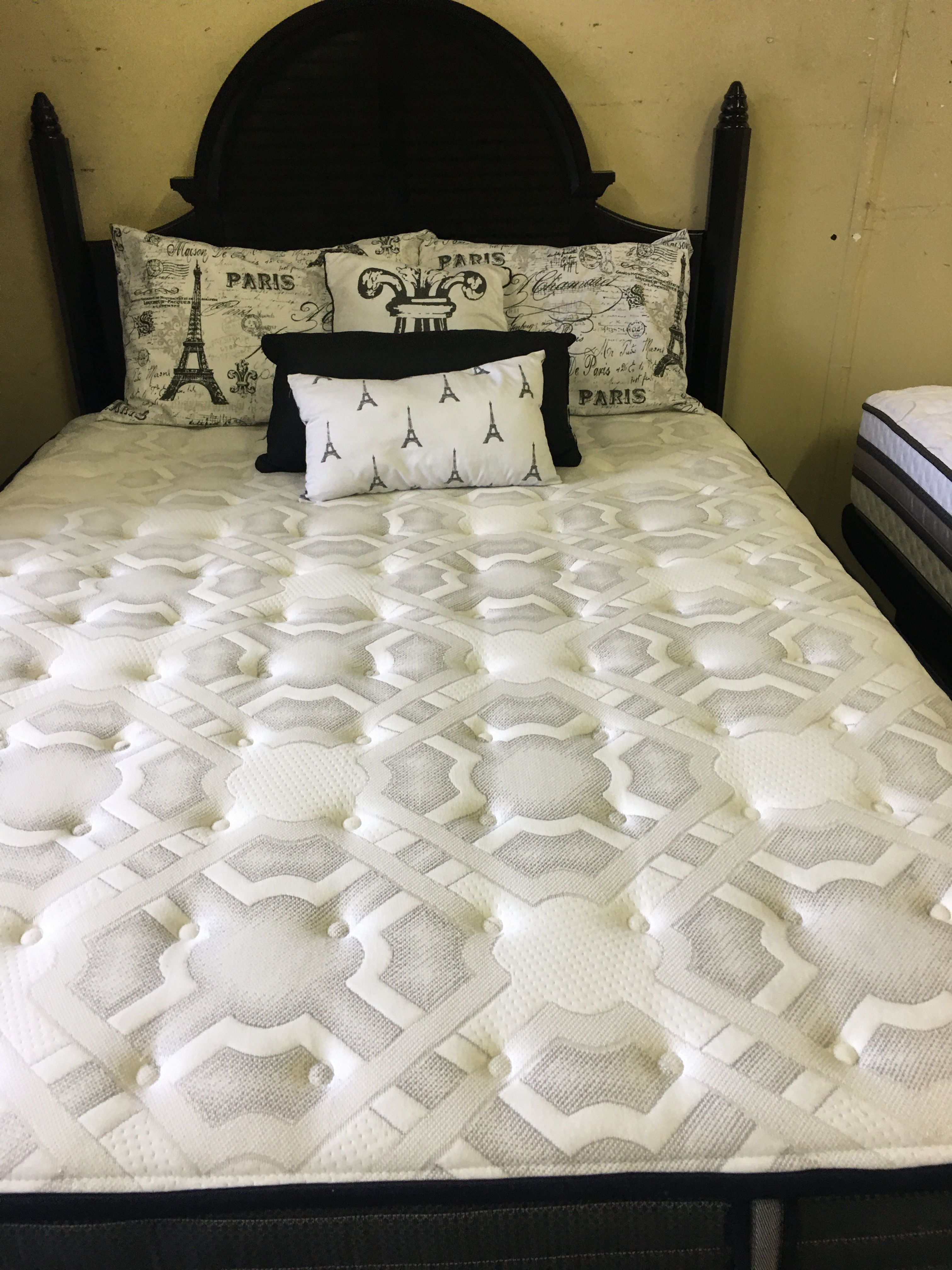 Beautiful Black Queen size bed with 2019 Sealy mattress-Can Deliver