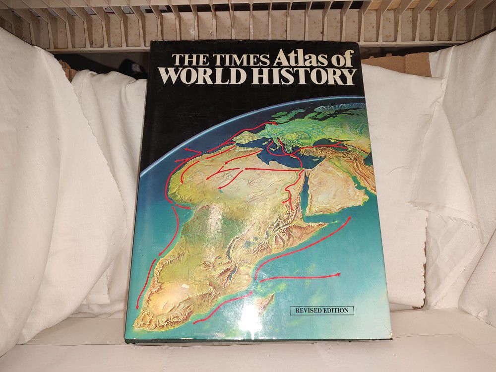 The Times Atlas of World History Revised Edition 1988 HC DJ w/ map like new! 
