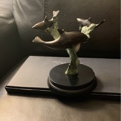 Collectible With Bronze Dolphins