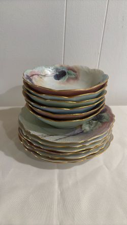 Vintage fruit painted plates