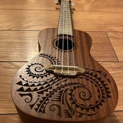 Luna Tattoo Concert Mahogany Ukulele