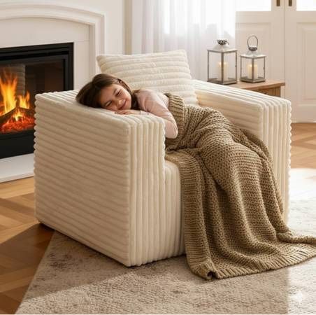 New Single Cloud Sofa, Giant Bean Bag Chair with High Backrest