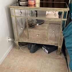 2 ZGallerie Gold Table Drawer Cabinet