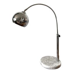 Early 21st Century George Kovacs Chrome Eyeball Table Lamp With Marble Base