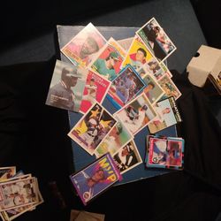 Box Of Baseball, Basketball, Football And Hockey 