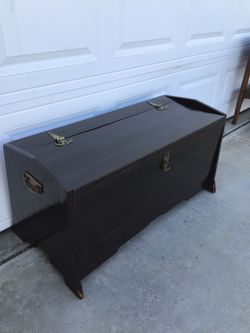 Antique cedar trunk