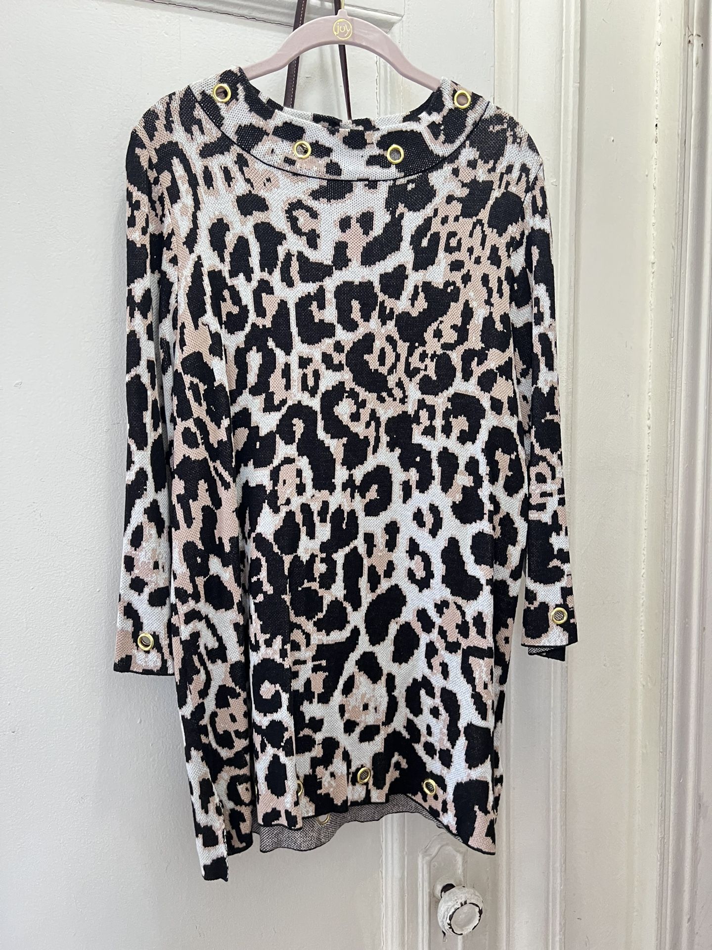 Leopard Print Top With Gold Accents