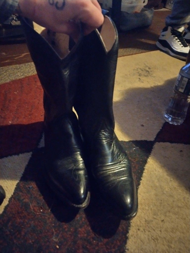 Solid Black Cowboy Boots
