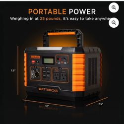 1,000 Watt Wattbricks Energy Inc. MP1000 Portable Power Station  Solar Generator