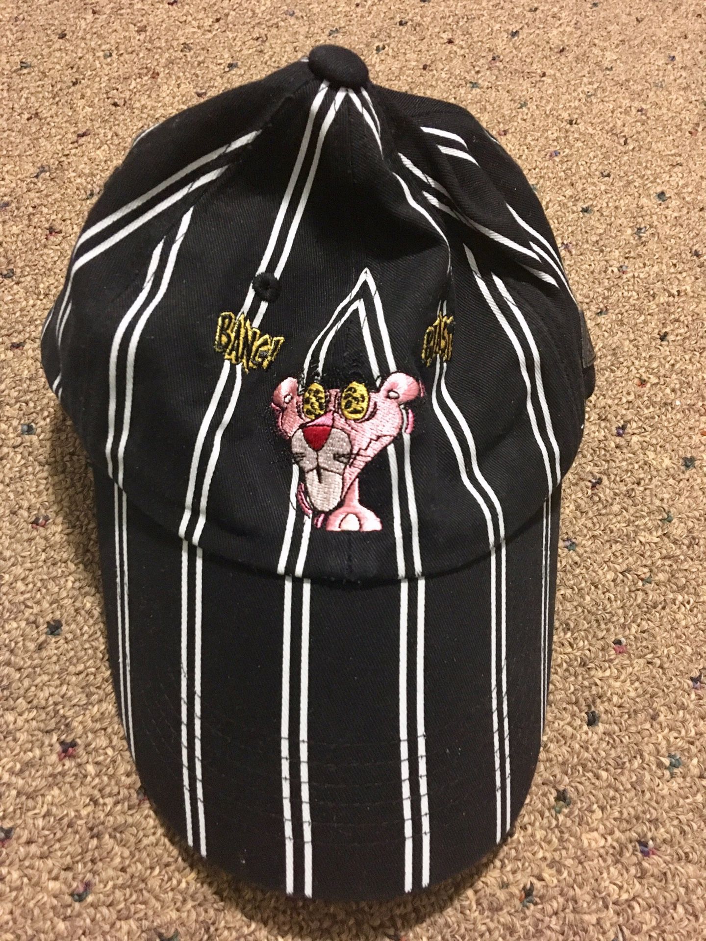 Pink panther black and white striped hat ORIGINAL