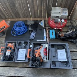 Rigid Power Tools RIGID Circular Saw, Nail Gun & Air Compressor PLUS MORE 