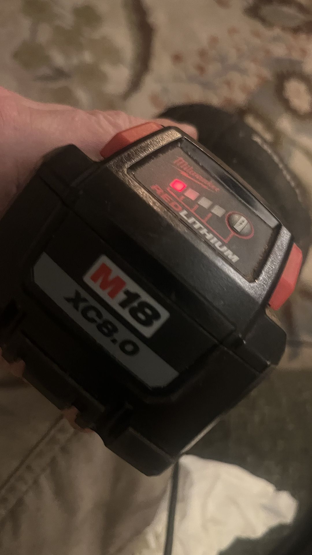 1 Like New 18volt 8.0 Milwaukee Red Lithium M 18 XC8.0 Battery