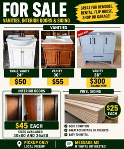Interior door,  vinyl sliding vanity