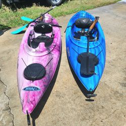 2 Pelican Kayaks Like New Condition Used 2 Times!