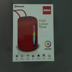 RCA TWS Cyber Tone Mini Wireless Bluetooth LED Party Speaker Red Flame Effect
