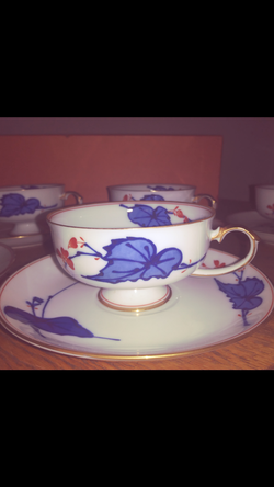 Koransha/Set of 6 Vintage China Porcelaine Cups and Saucers