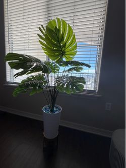Artificial Monstera Plant with Pot & Stand