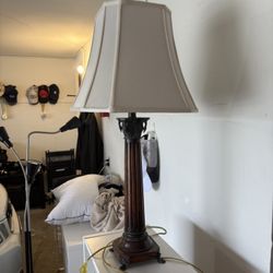 Antique wood carved lamp
