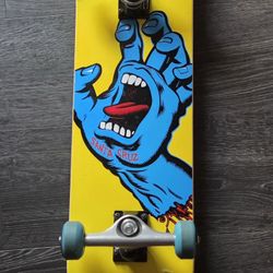 SANTA CRUZ Hand Mini Complete Skateboard, 7.75in x 30.00in