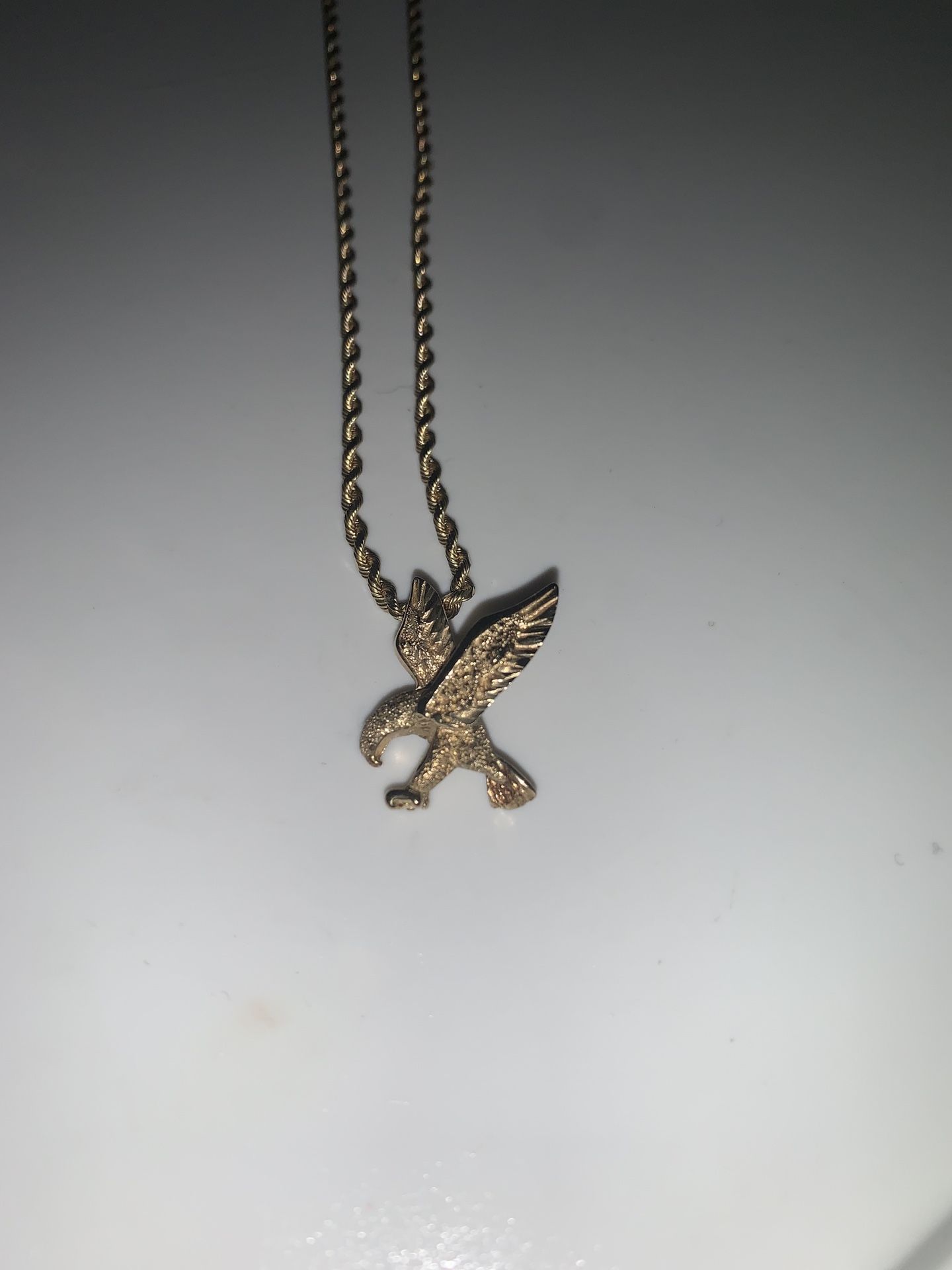 14KT Rope Chain w/Gold Eagle