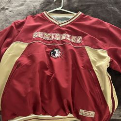 2- FSU V Neck Windbreakers Size L
