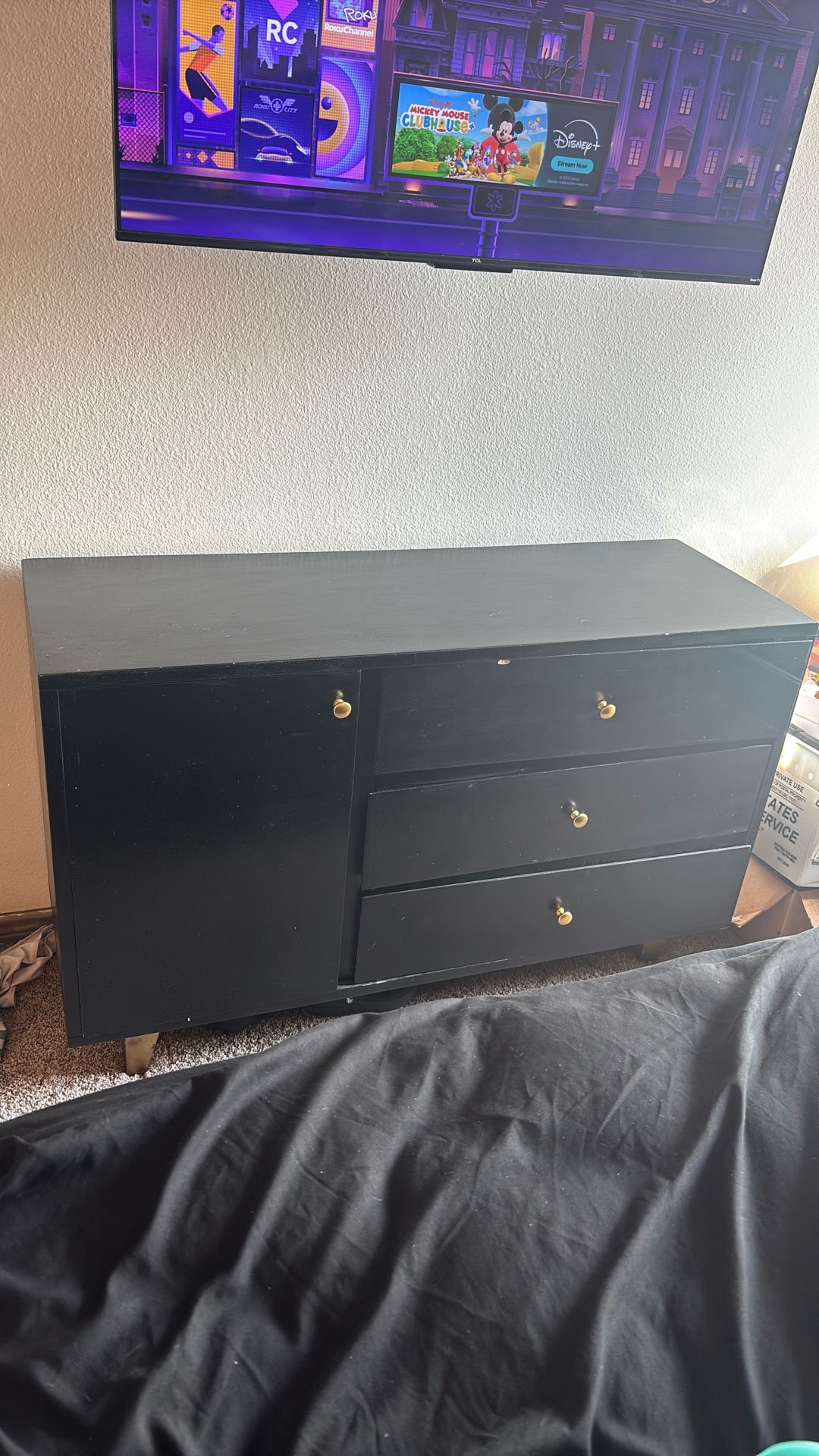 Used Black Dresser / Storage Cabinet