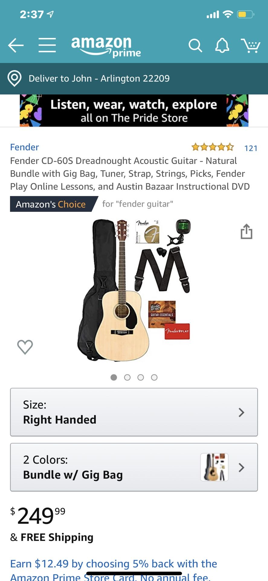 Fender guitar - starter kit - barely used - $100
