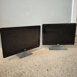 Two Widescreen HP Computer Monitors