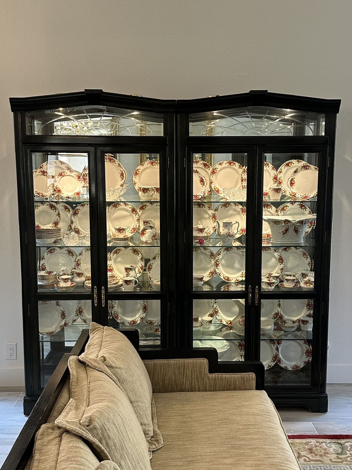 Two Matching China Display Cabinets