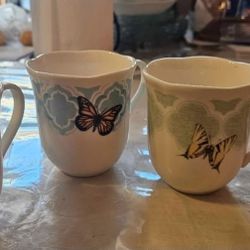 set of 3 cups Lenox butterfly meadow