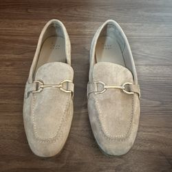 Suede Nude Loafers 