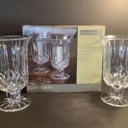 SET OF 2 BRAND NEW CRYSTAL HURRICANES CANDLE GIFT SET MADE IN THE U.S.A.