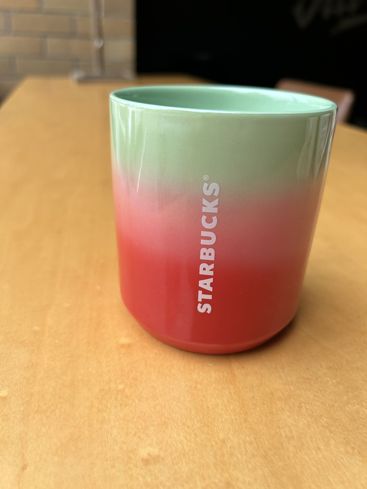 Starbucks 2020 Holiday Pearl Red, Pink & Green Ombre Ceramic Mug