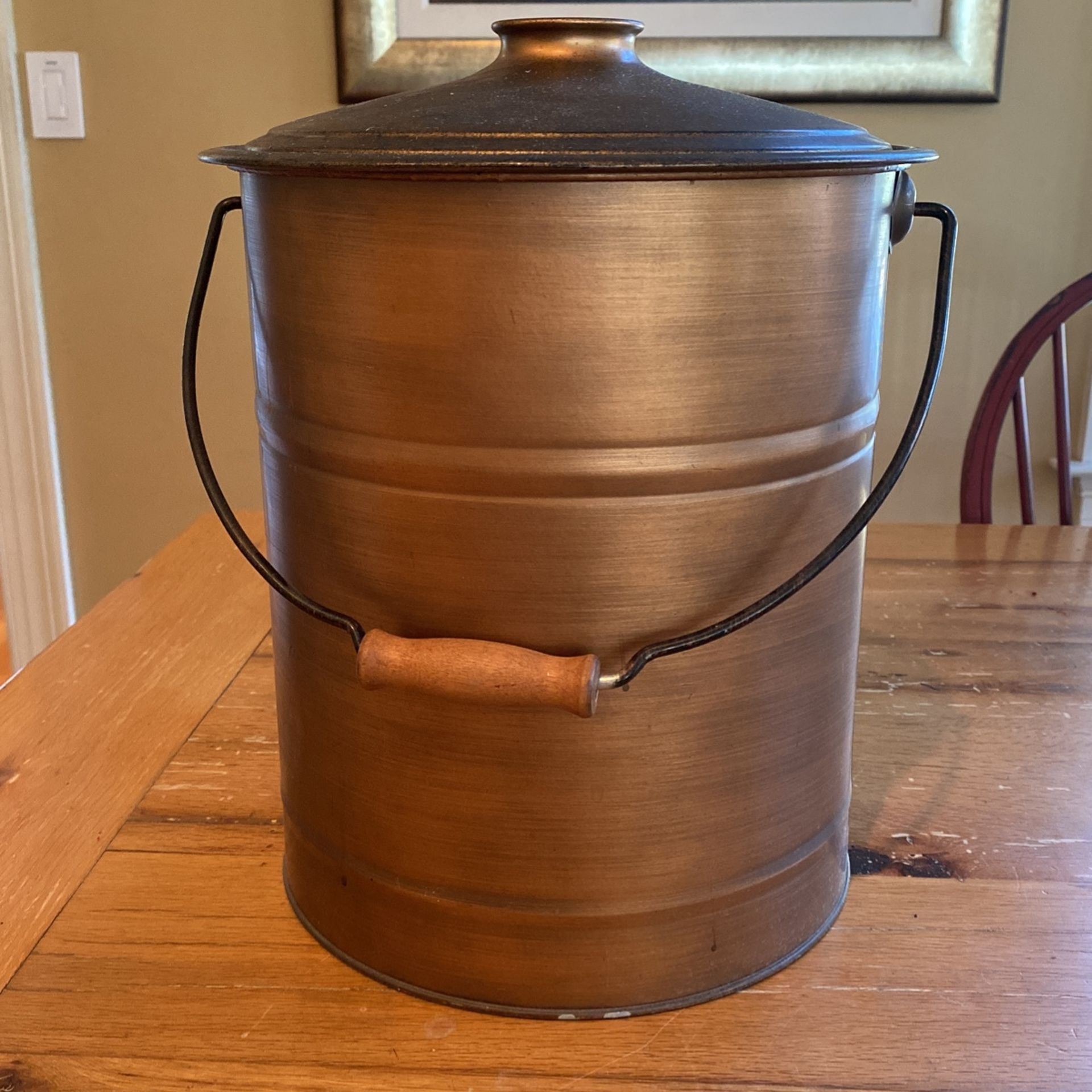 Plow And Hearth Double Bottom Galvanized Steel Fireplace Ash Bucket With Handle.