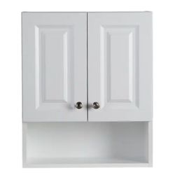 Glacier Bay Lancaster 21 in. W x 8 in. D x 26 in. H Surface-Mount Raised panel Bathroom Storage Wall Cabinet in White