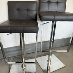 Adjustable Dark Gray Barstools (height Can Be Adjusted To Counter Or Bar) 