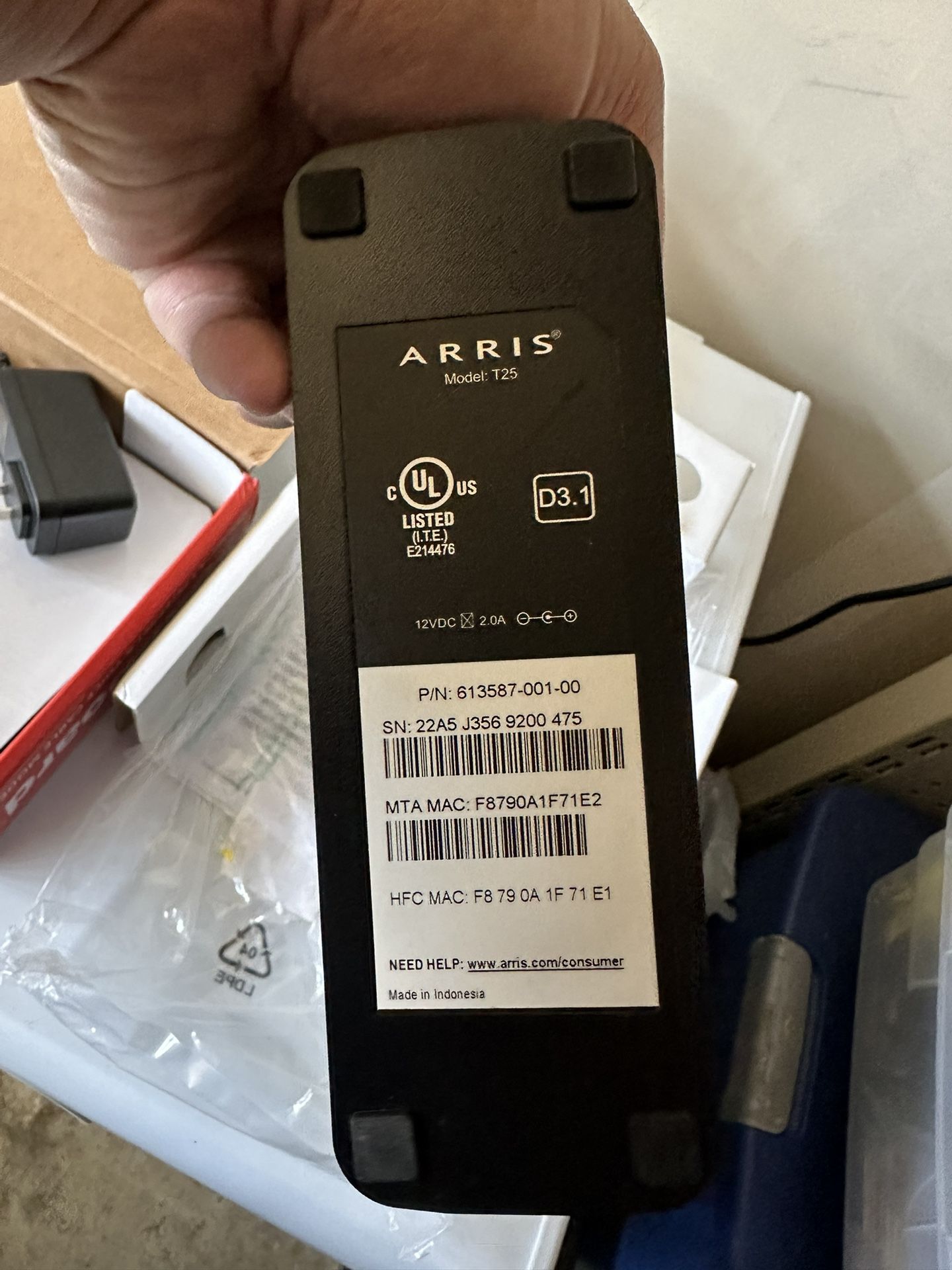 Arris Xfinity T25 Internet & Voice Modem 3.1 Docsis