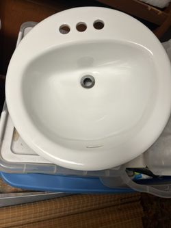 White Porcelain bathroom sink - $30