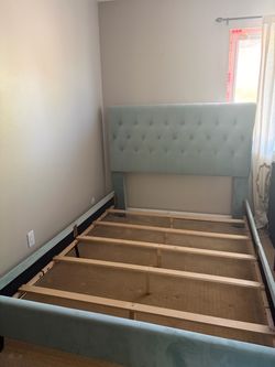 FREE Decorative turquoise queen size bed frame and headboard